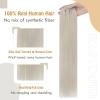 18 Inch Clip in Hair Extensions Platinum Blonde White Blonde Human Hair Extensions Natural Soft Straight Fine Hair Extensions 100g 7Pieces/Pack view 4