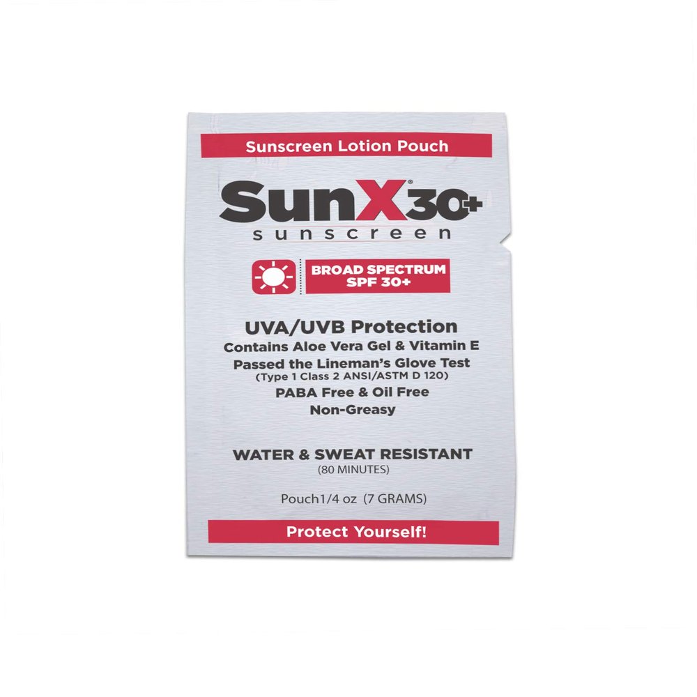 CoreTeX 91664 SunX Sunscreen Lotion Pouch, SPF 30, 0.25, .25 O, White (Pack of 100)