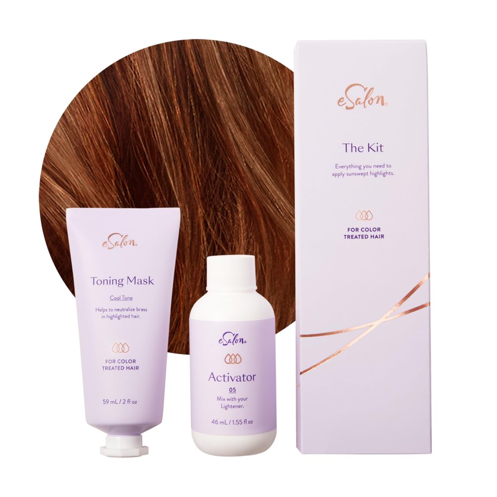 eSalon Light Set, Balayage Hair Highlighting Kit, Professional Grade At-home Highlighting Kit (Medium to Dark Copper & Mahogany)