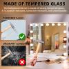 Hansong Vanity Mirror with Lights: Hollywood Lighted Makeup Mirror with 15 LED Bulbs, 22.8''x18'' Light Up Mirror with 3 Colors Modes for Desk, Large Mirrors with USB Charging Port for Bedroom, White view 2