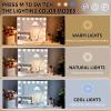 Hansong Vanity Mirror with Lights: Hollywood Lighted Makeup Mirror with 15 LED Bulbs, 22.8''x18'' Light Up Mirror with 3 Colors Modes for Desk, Large Mirrors with USB Charging Port for Bedroom, White view 3