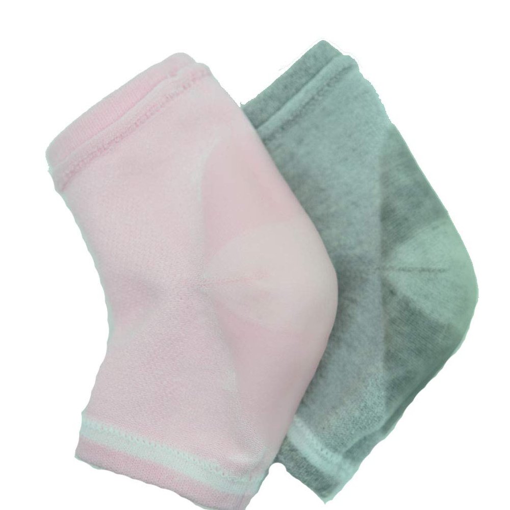 2 Pairs Gel Moisturizing Cotton Socks Pink Gray Gel on Heel