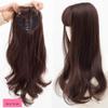 LXUE 22" Long Wavy Hair Toppers Closure with Clips Top Wiglet Topper for Women with Thinning Hair (Dark Brown) view 1