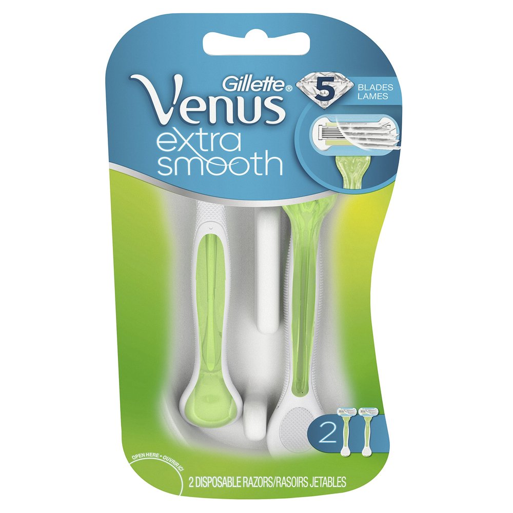 Gillette Venus Extra Smooth Green Disposable Women's Razors - 2 Count