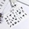 IBDI B&W elegant leaf and flower nail decals, Sliders for manicure or pedicure, Decal for nails, Slider for manicures and pedicures, Nail art, Creates stunning look view 1