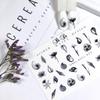 IBDI B&W elegant leaf and flower nail decals, Sliders for manicure or pedicure, Decal for nails, Slider for manicures and pedicures, Nail art, Creates stunning look view 2