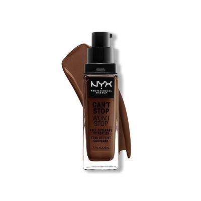NYX PROFESSIONAL MAKEUP Can't Stop Won't Stop Foundation, 24h Full Coverage Matte Finish - Warm Walnut
