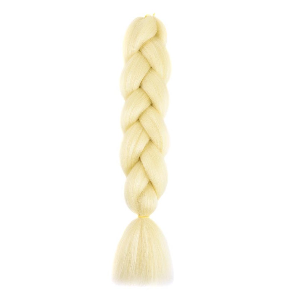 24 Inch High Temperature Wire Braiding Hair Braiding Twist Hair Ornament Solid Color African Exotic Hair Women Black (Color: Silver white)