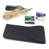 G.B.S Classic Straight Edge Long Scales Folding Razor, Barber Shavette Leather Case 10 Blades, Ivory Horn view 1