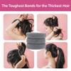 Burlybands Large Hair Ties for Thick, Heavy or Curly Hair - Non-Slip, Non-Damage, Seamless Women's Ponytail Scrunchies - Dk Gray, 3 Pcs view 2
