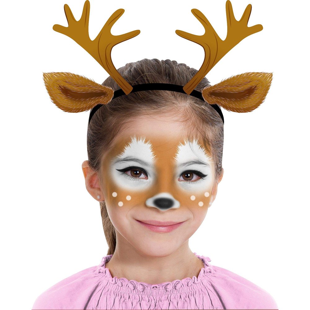 Almar Sales Company INC Deer Makeup Kit for Teens and Adults, Halloween Makeup, 8 Pieces