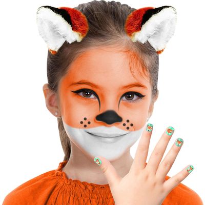 Almar Sales Company INC Fox Makeup Kit for Teens and Adults, Halloween Makeup, 8 Pieces