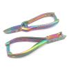 OdontoMed2011 Set of 2 Pieces Titanium Galaxy Multi Color Rainbow Toenail Nipper Cutter with Barrel Spring and Moon Shape Toenail Nipper Clipper view 2