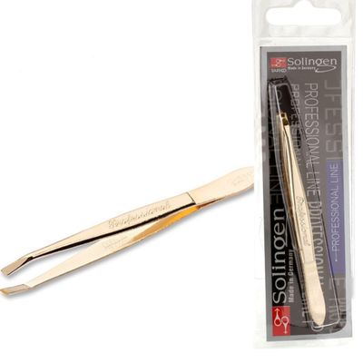 Solingen Germany Slant Tip Stainless Steel Eyebrow & Facial Hair Hand-Filed Made in Germany