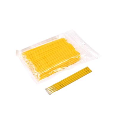 100 PCS Disposable Micro Brush Swab Applicators Eyelash Extension Mascara Wands (Yellow)
