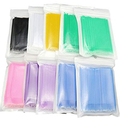 100 PCS Disposable Micro Brush Swab Applicators Eyelash Extension Mascara Wands (White)