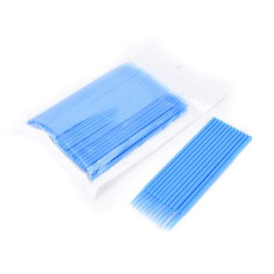 100 PCS Disposable Micro Brush Swab Applicators Eyelash Extension Mascara Wands (Blue)