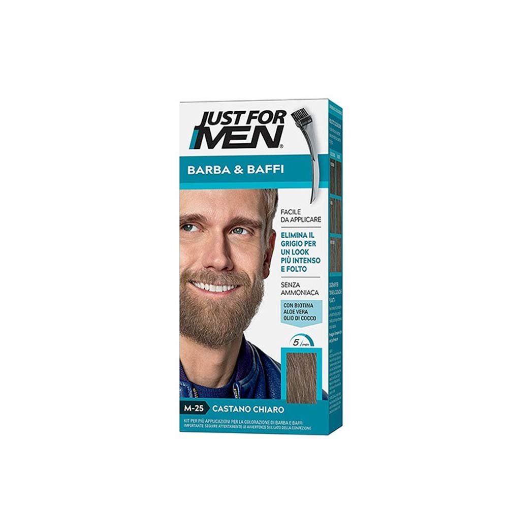 Just for Men Brush-In Color Gel, Mustache and Beard, Light Brown M-25, 1 kit, (Pack of 3)