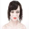 12" Curly Wavy Hair Toppers Real Human Hair for Women with bangs 3 Clips in Wiglet Hairpieces for Thinning Hair Loss view 1