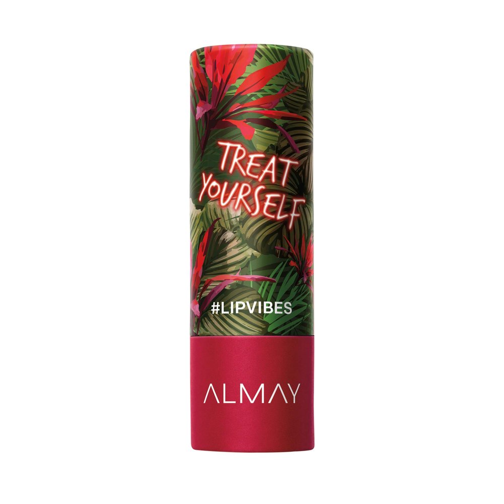 Almay Lip Vibes Lipstick with Vitamin E Oil & Shea Butter, Matte Finish, Hypoallergenic, Treat Yourself, 0.14 Oz