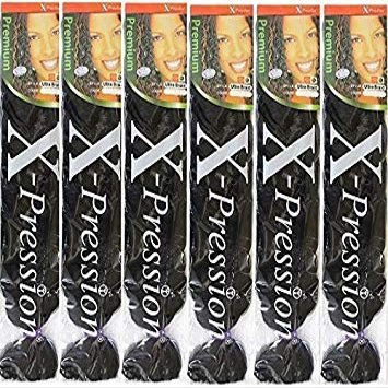 X-pression Premium Original Ultra Braid - Color BURGUNDY (Pack of 6)
