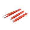 AAProTools 3 Premium Stainless Steel Eyebrow Tweezers with Pouch, Tweezers Set with Slant, Straight and Pointed Tips - Precision Calibrated - Best for Eyebrow, Ingrown Hair and Splinters (Orange) view 2