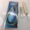 Feather Hair Extensions, 100% Real Rooster Hair Feathers extension kit, Long Blue mix 20 Feathers with micro link brads and hook tool Y view 2