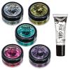 Biodegradable Eco Chunky Glitter by Moon Glitter - 100% Cosmetic Bio Glitter for Face, Body, Nails, Hair and Lips - 3g - Set of 5 - plus Glitter Fix Gel view 1