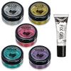 Biodegradable Eco Glitter Shakers by Moon Glitter - 100% Cosmetic Bio Glitter for Face, Body, Nails, Hair and Lips - 5g - Set of 5 - plus Glitter Fix Gel view 1