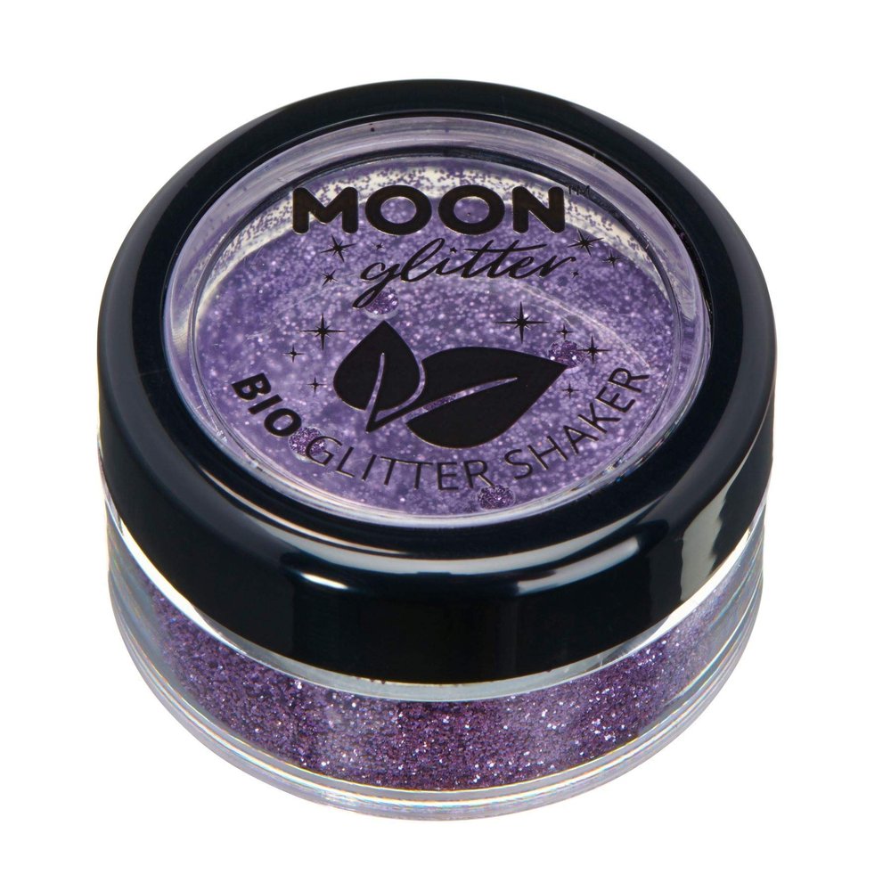 Biodegradable Eco Glitter Shakers by Moon Glitter - 100% Cosmetic Bio Glitter for Face, Body, Nails, Hair and Lips - 5g - Lavender