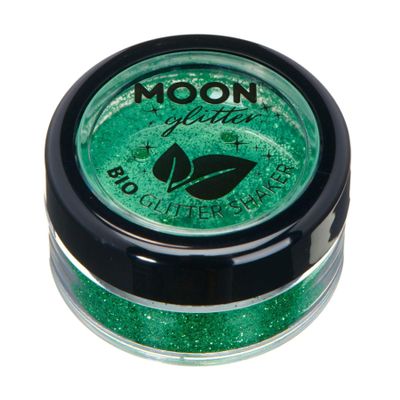 Biodegradable Eco Glitter Shakers by Moon Glitter - 100% Cosmetic Bio Glitter for Face, Body, Nails, Hair and Lips - 5g - Green