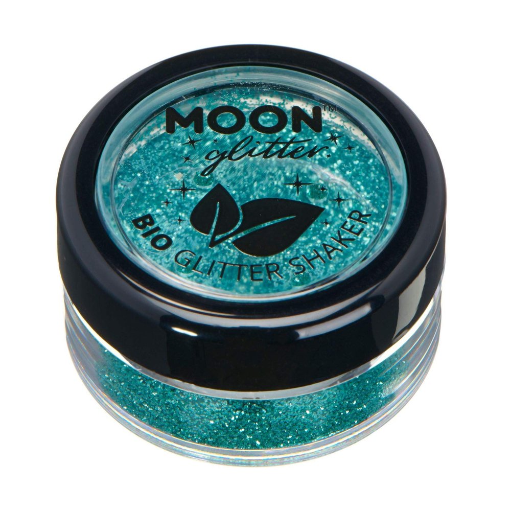 Biodegradable Eco Glitter Shakers by Moon Glitter - 100% Cosmetic Bio Glitter for Face, Body, Nails, Hair and Lips - 5g - Turquiose