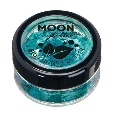 Biodegradable Eco Chunky Glitter by Moon Glitter - 100% Cosmetic Bio Glitter for Face, Body, Nails, Hair and Lips - 3g - Turquoise