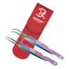 2PCS Japanese Stainless Steel, Eyelash Extension Tweezers, Matt Finish,Black Magnetic Double Tweezers Pouch (RT-05TM01) view 2