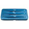 3 Pcs Russian Volume Japanese Stainless Steel Tweezers for Eyelash Extension (Blue Titanium Coated.) view 2