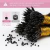 YoungSee Nano Hair Extensions Real Human Hair Balayage Darkest Brown with Blonde Invisible Nano Beads Hair Extensions for Women Nano Extension Remy Hair Ombre Cold Fusion 16inch 50g/50s view 4