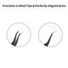 2PCS Eyelash Extension Tweezers Surgical Stainless Steel With Pouch (Black Matt Powder Coated) view 4