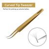 2PCS Eyelash Extension Tweezers Surgical Stainless Steel With Pouch (Golden Powder Coated) view 2
