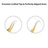 2PCS Eyelash Extension Tweezers Surgical Stainless Steel With Pouch (Golden Powder Coated) view 3