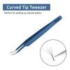 2PCS Eyelash Extension Tweezers Surgical Stainless Steel With Pouch (Blue Powder Coated 2) view 2