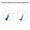2PCS Eyelash Extension Tweezers Surgical Stainless Steel With Pouch (Blue Powder Coated 2) view 3