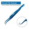 3 Pcs Russian Volume Japanese Stainless Steel Tweezers for Eyelash Extension (Blue Titanium Coated.) view 4