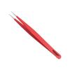 2PCS Eyelash Extension Tweezers Surgical Stainless Steel With Pouch (Red Powder Coated) view 2
