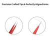 2PCS Eyelash Extension Tweezers Surgical Stainless Steel With Pouch (Red Powder Coated) view 4