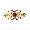 Faship Gorgeous Burgundy Rhinestone Crystal Floral Hair Barrette view 1
