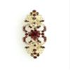 Faship Gorgeous Burgundy Rhinestone Crystal Floral Hair Barrette view 2