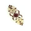 Faship Gorgeous Burgundy Rhinestone Crystal Floral Hair Barrette view 3