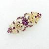 Faship Gorgeous Purple Rhinestone Crystal Floral Hair Barrette view 3