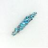 Faship Gorgeous Aqua Premium Rhinestone Crystal Floral Small Hair Barrette Clip view 3