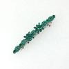 Faship Gorgeous Green Rhinestone Crystal Small Floral Hair Barrette Clip view 3